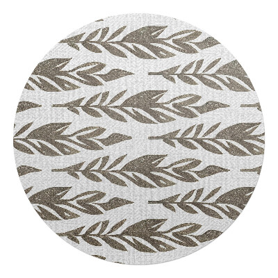 Mata pod krzesło okrągła Liście w rzędach