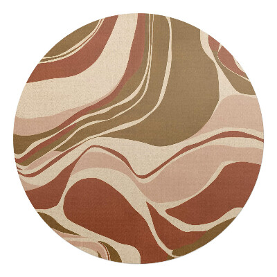 Mata na podłogę pod krzesło okrągła Abstrakcyjne fale