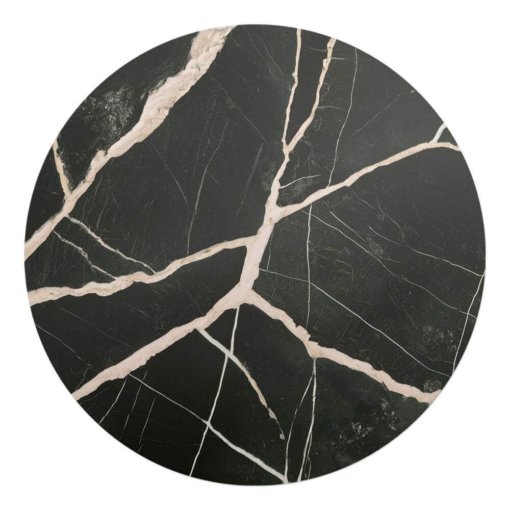 Mata pod fotel biurowy okrągła Marmurowe żyłki