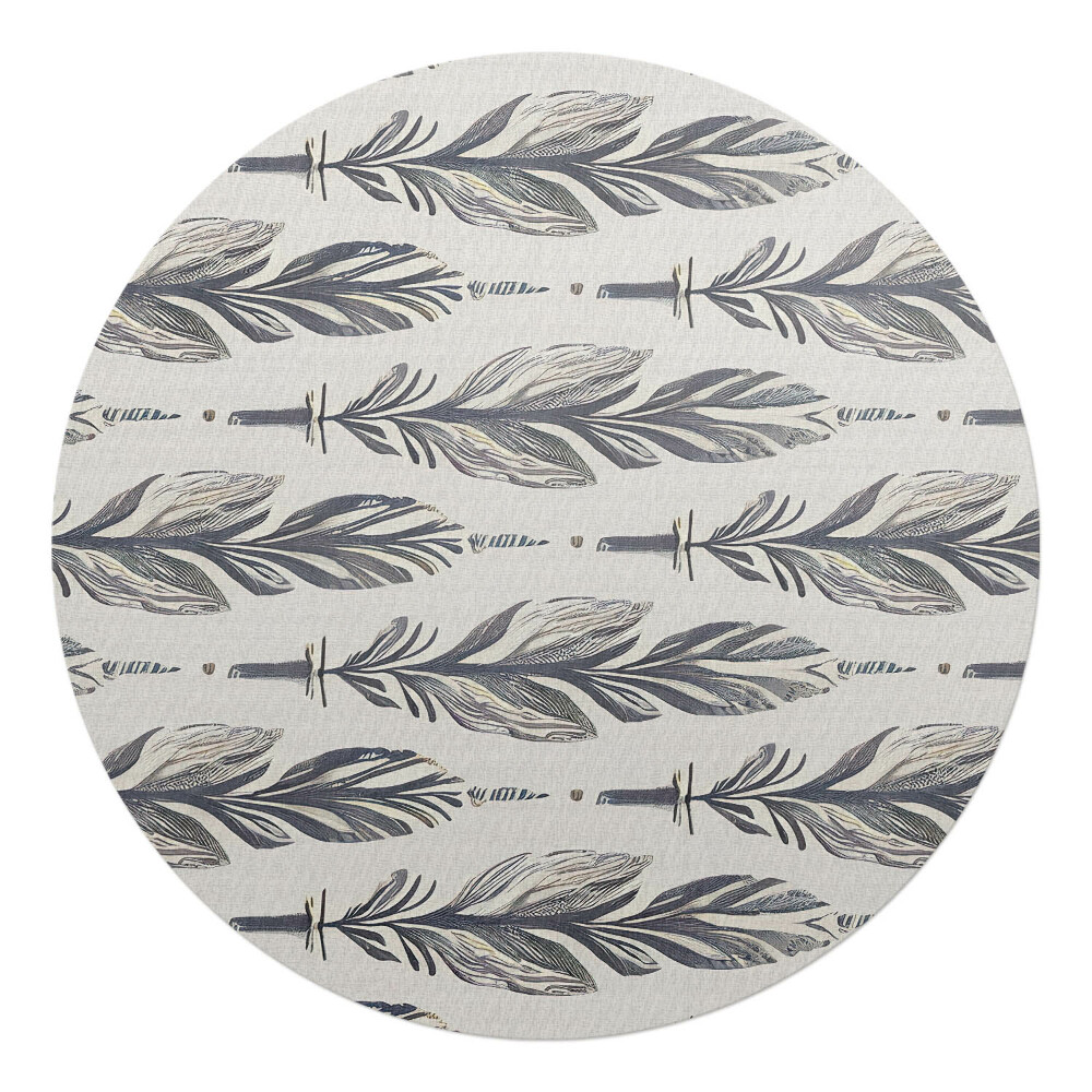 Mata na podłogę pod krzesło okrągła Pióra w układzie poziomym