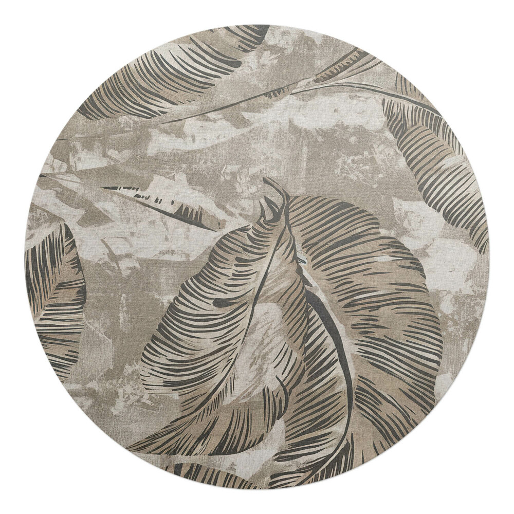 Podkładka pod krzesło okrągła Liście na płótnie