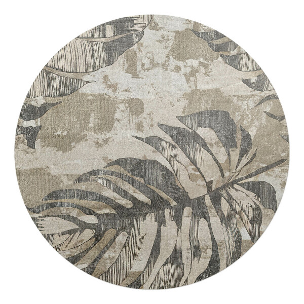 Podkładka pod krzesło obrotowe okrągła Liście na tle abstrakcji