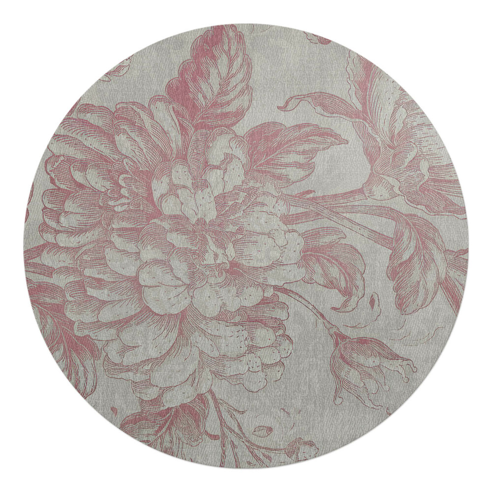 Mata pod krzesło okrągła Kwiatowy ornament retro