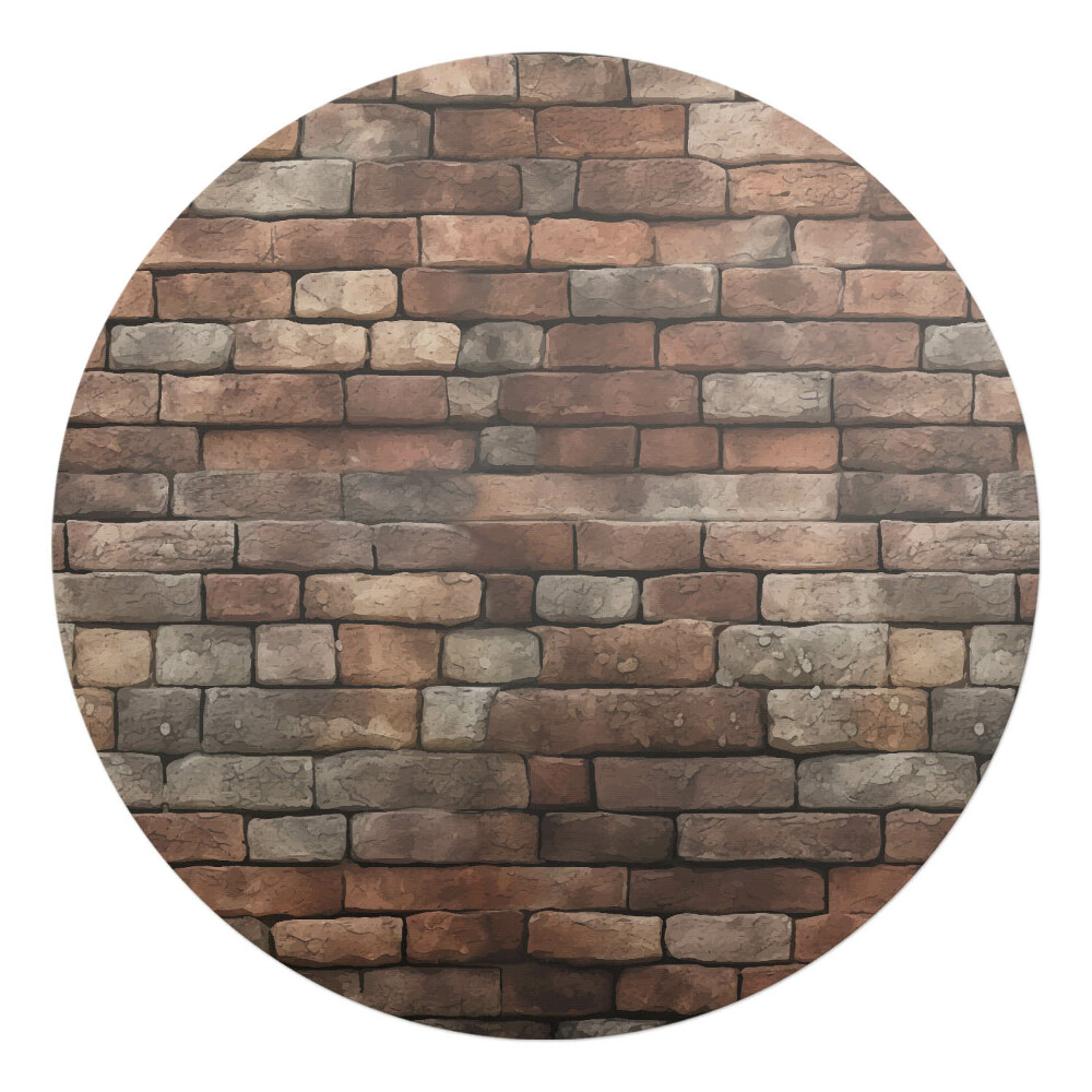 Podkładka pod krzesło obrotowe okrągła Ceglana ściana retro