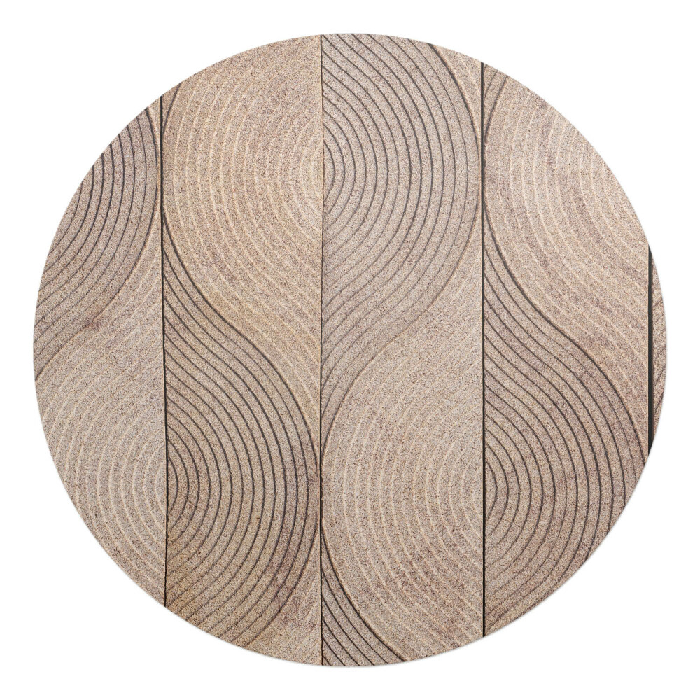 Mata na podłogę pod krzesło okrągła Drewniane fale
