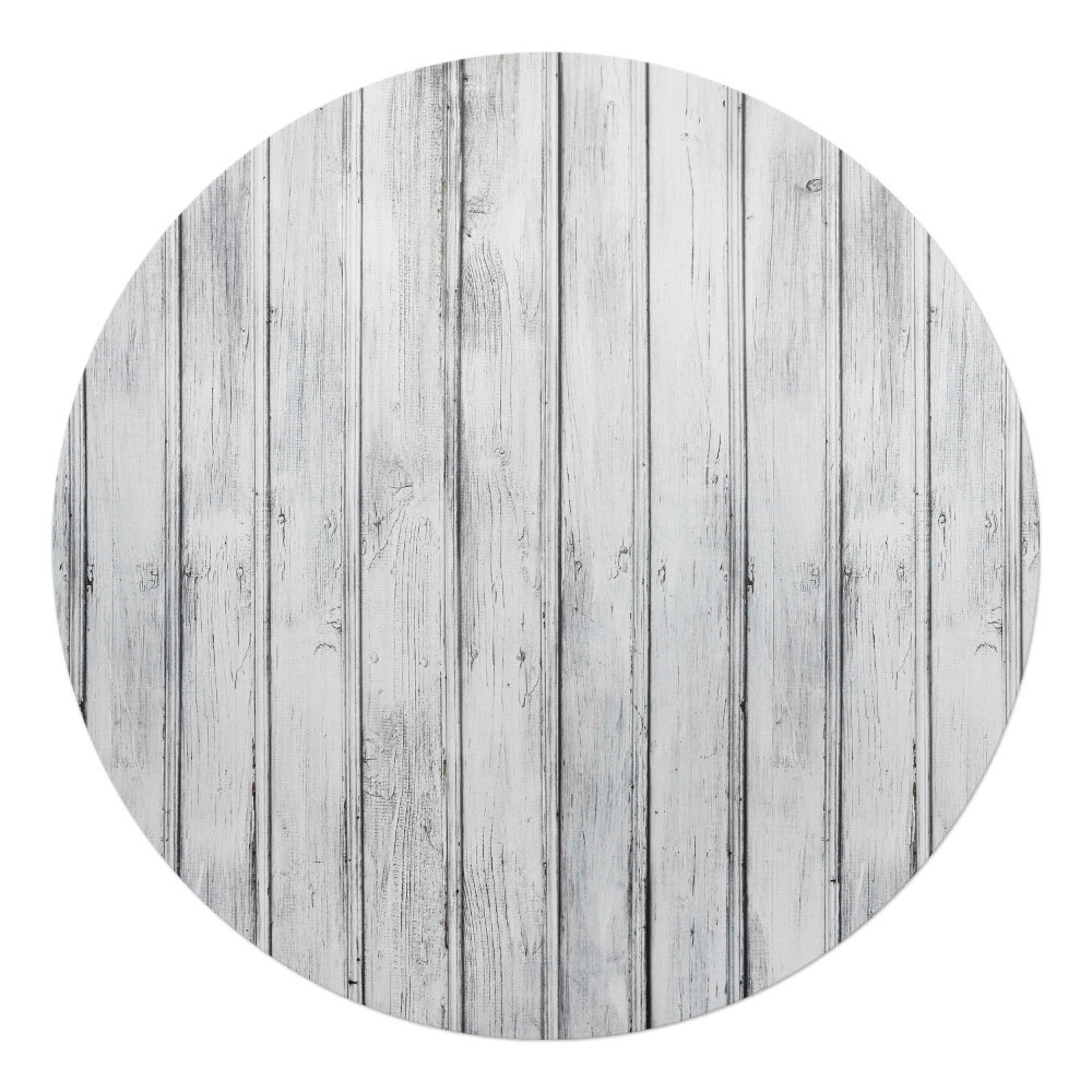 Mata pod fotel biurowy okrągła Drewniane deski vintage