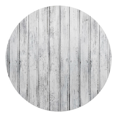 Mata pod fotel biurowy okrągła Drewniane deski vintage