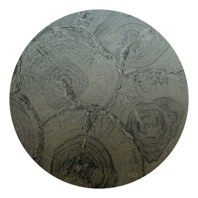 Mata na podłogę pod krzesło okrągła Słoje drewna struktura