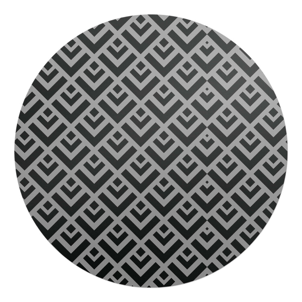 Mata na podłogę pod krzesło okrągła Geometryczny wzór retro