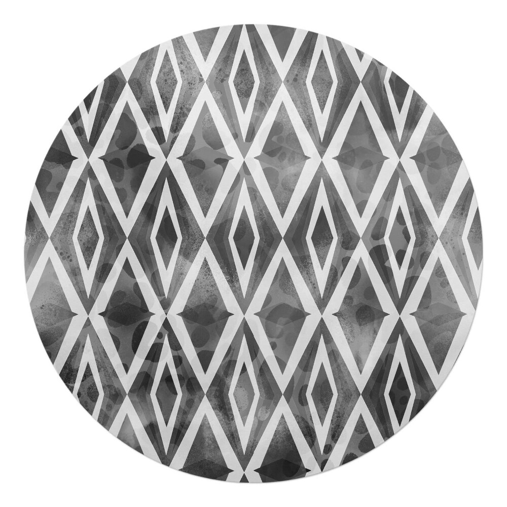 Mata pod fotel biurowy okrągła Geometryczny wzór retro