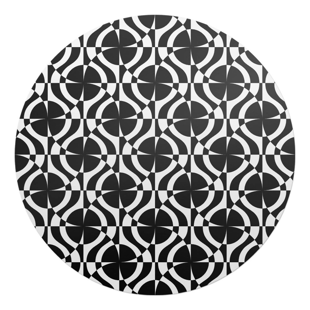 Mata na podłogę pod krzesło okrągła Geometryczny wzór