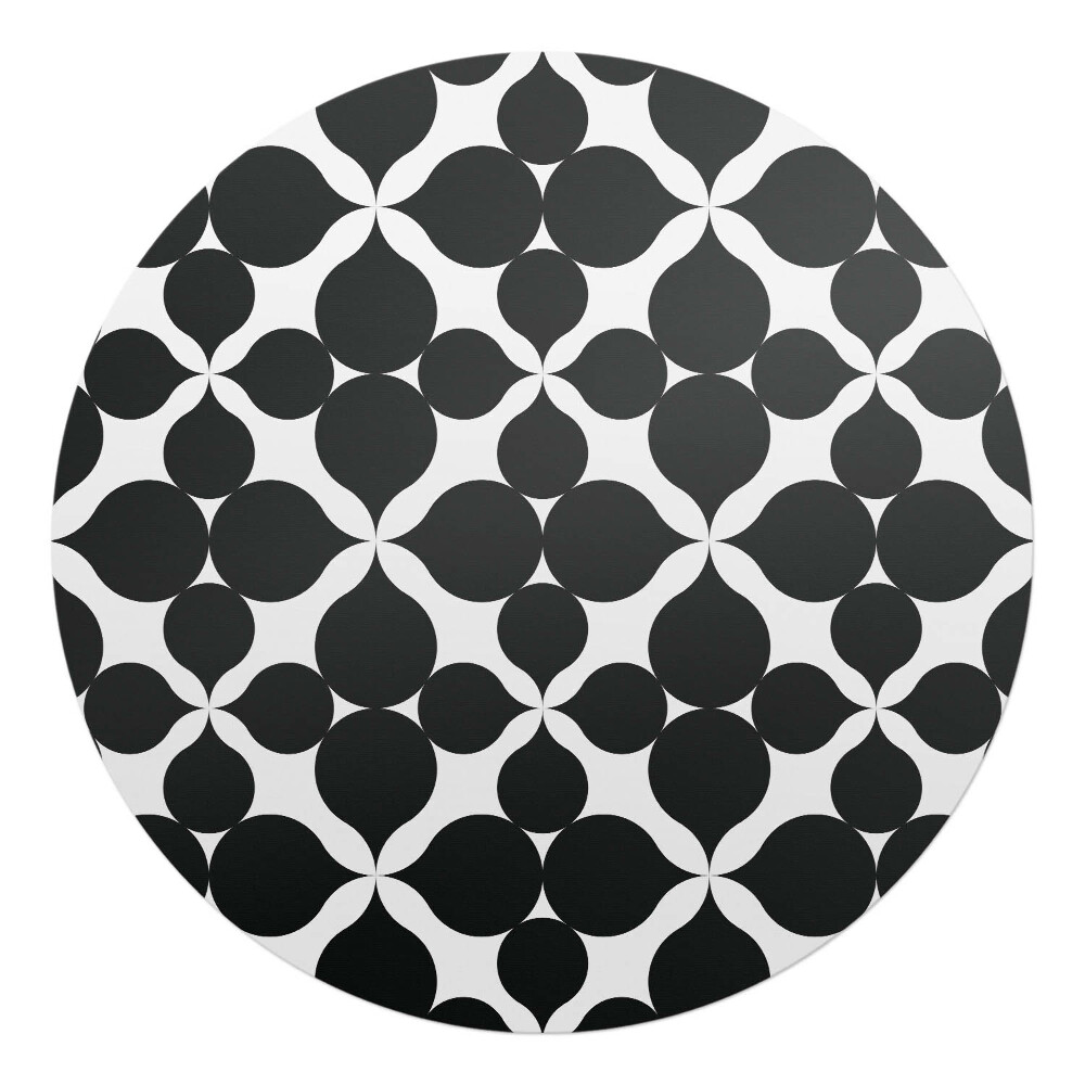 Mata pod krzesło okrągła Geometryczny wzór kwiatowy