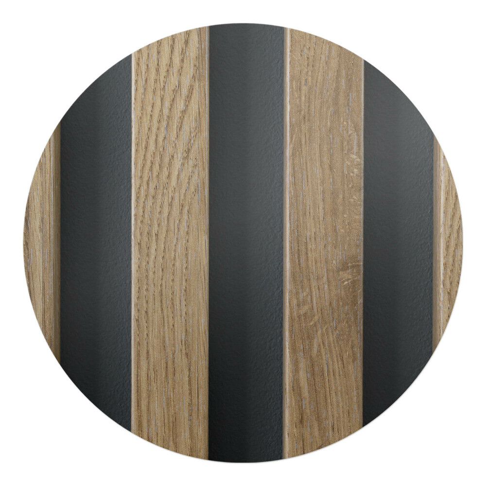 Mata na podłogę pod krzesło okrągła Drewniane lamele