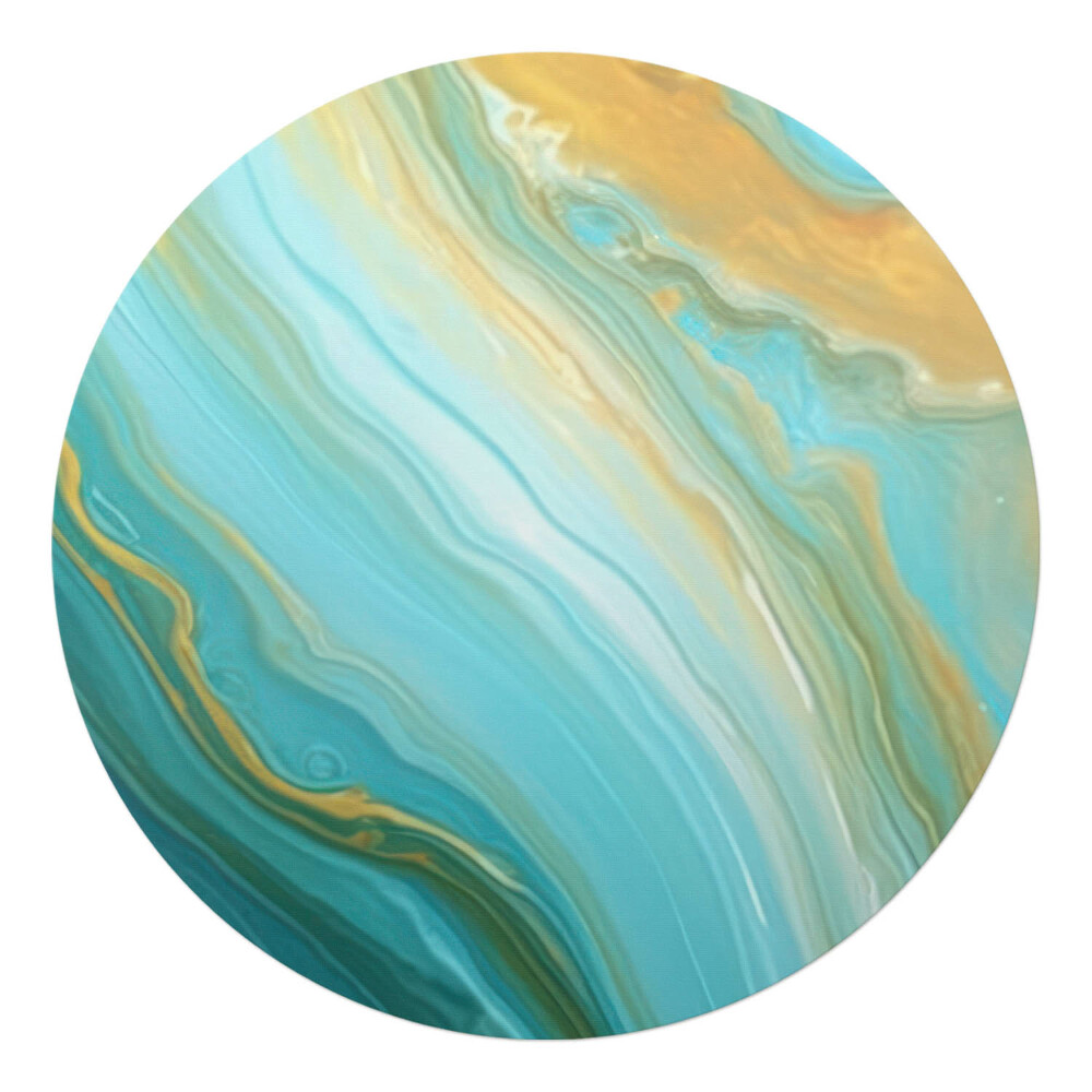 Mata na podłogę pod krzesło okrągła Abstrakcyjne fale