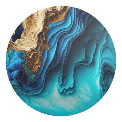 Mata na podłogę pod krzesło okrągła Falujące abstrakcje