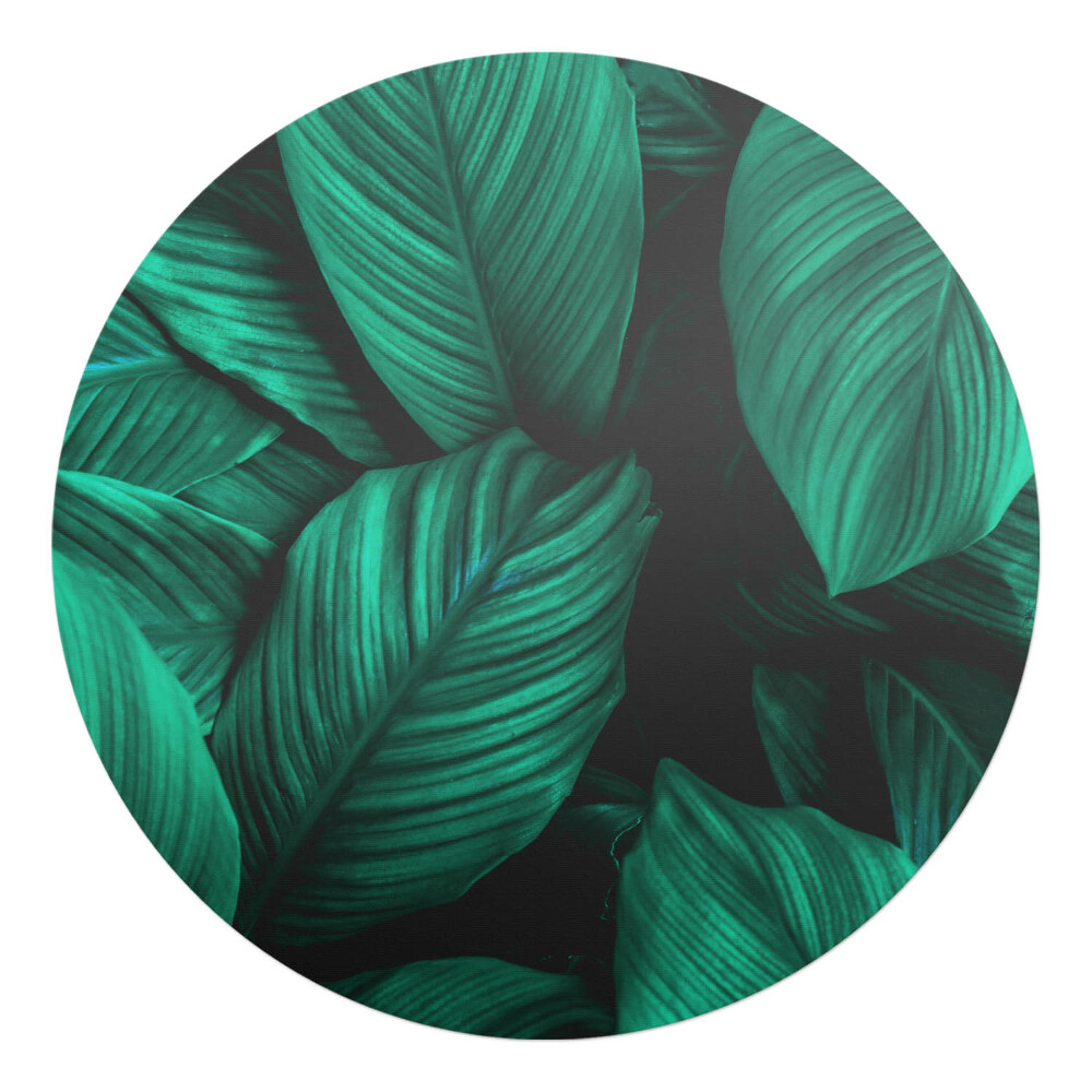 Podkładka pod krzesło obrotowe okrągła Liście tropikalne