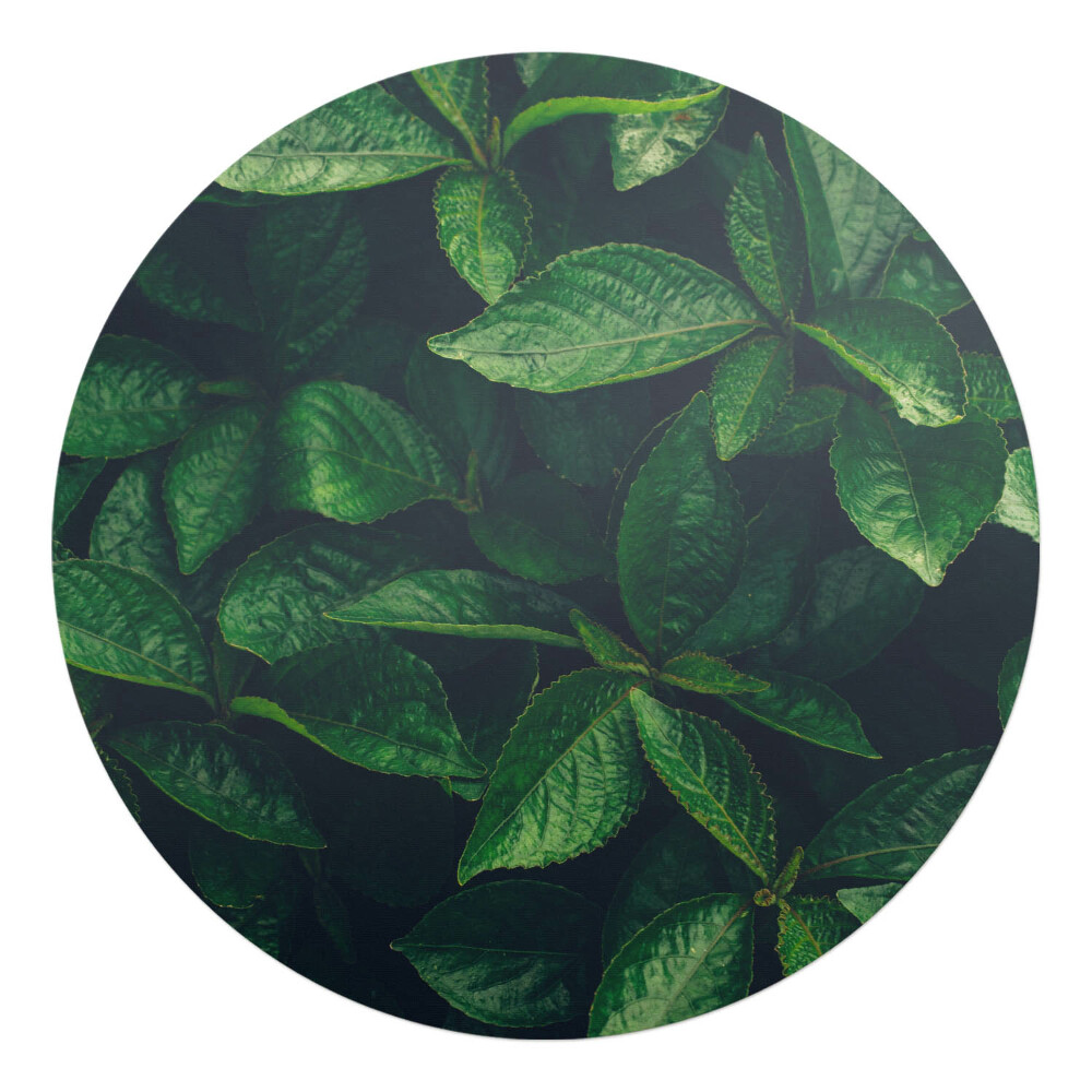 Podkładka pod krzesło obrotowe okrągła Liście w gęstwinie