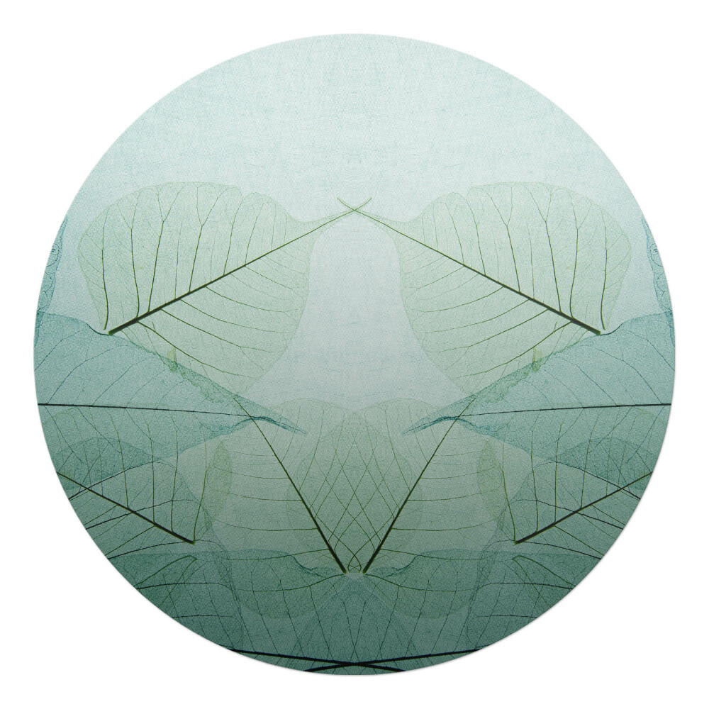 Podkładka pod krzesło obrotowe okrągła Liście w symetrii