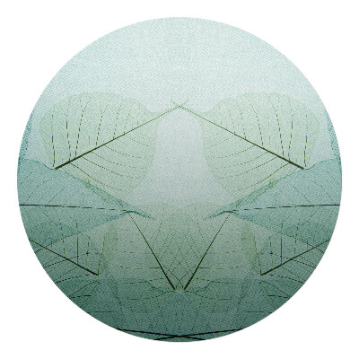 Podkładka pod krzesło obrotowe okrągła Liście w symetrii