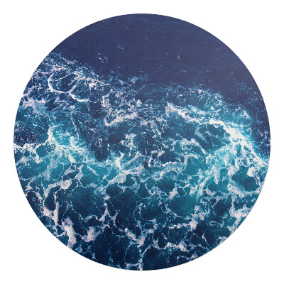 Mata na podłogę pod krzesło okrągła Morskie fale w ruchu