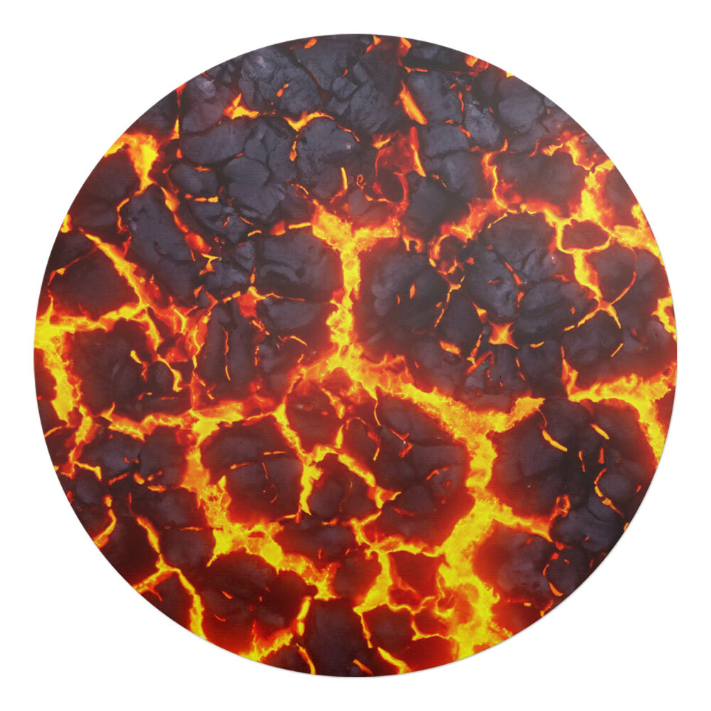 Mata pod fotel biurowy okrągła Żarząca się lawa