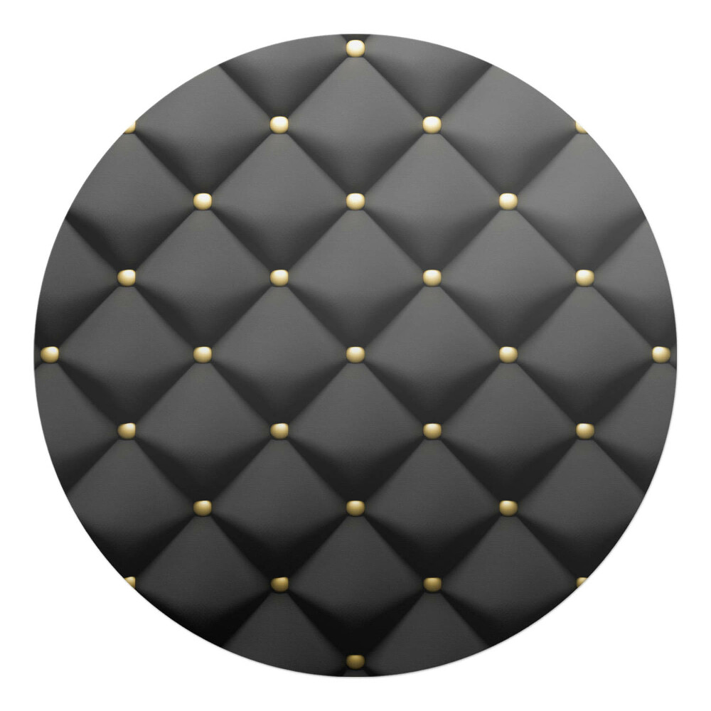 Podkładka pod krzesło obrotowe okrągła Pikowany wzór z guzikami