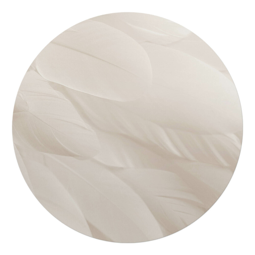 Mata pod krzesło okrągła Delikatne pióra