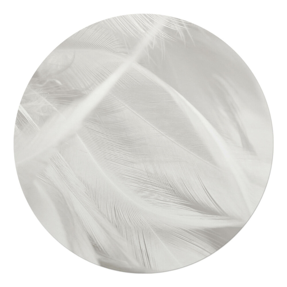 Podkładka pod krzesło okrągła Delikatne pióra