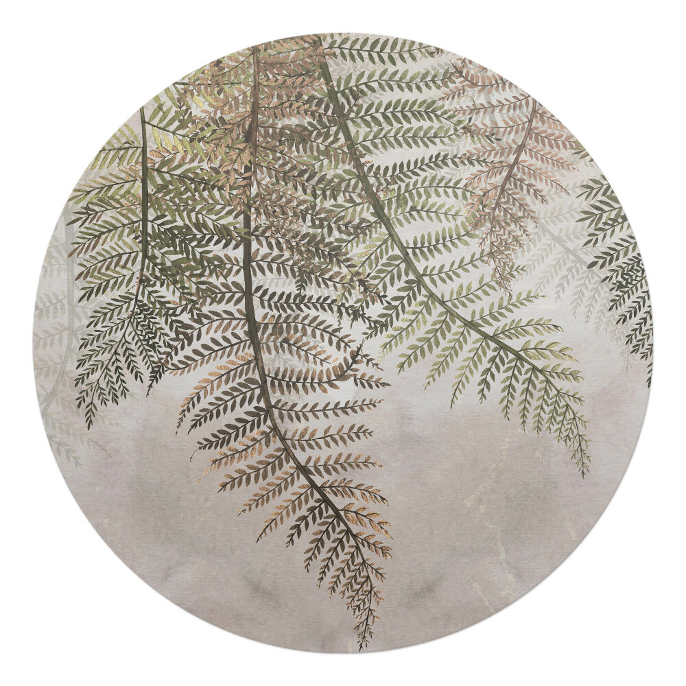 Podkładka pod krzesło obrotowe okrągła Liście paproci