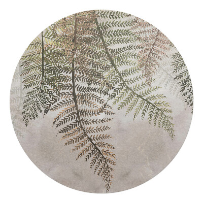 Podkładka pod krzesło obrotowe okrągła Liście paproci