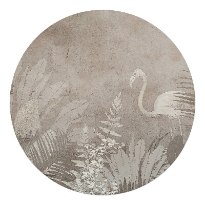 Mata pod fotel biurowy okrągła Flaming w dżungli