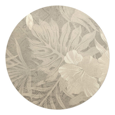Podkładka pod krzesło obrotowe okrągła Tropikalne liście retro