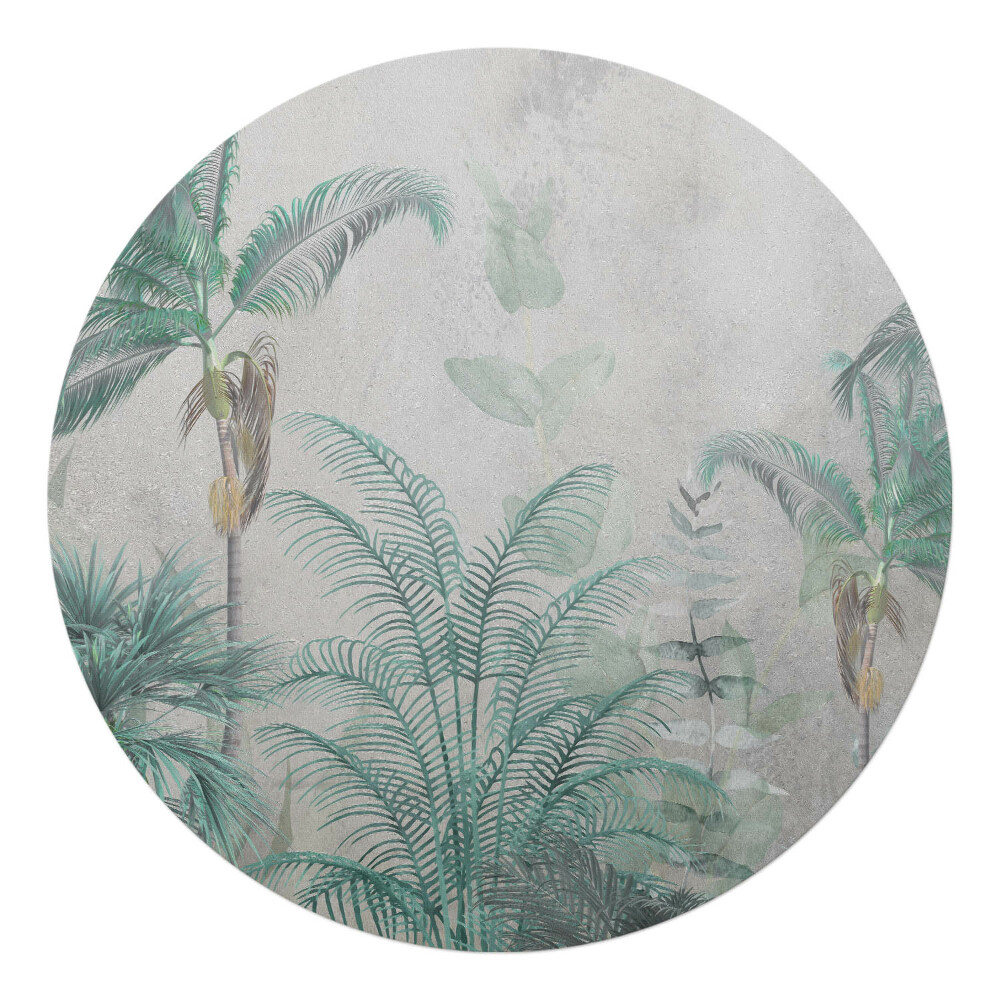 Podkładka pod krzesło okrągła Palmy na pastelowym tle