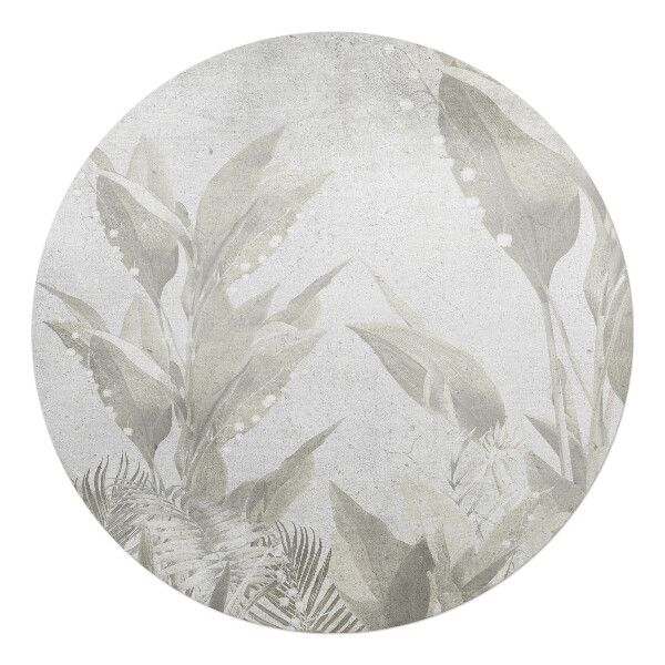 Podkładka pod krzesło obrotowe okrągła Subtelne liście retro