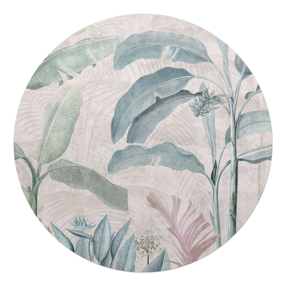 Podkładka pod krzesło obrotowe okrągła Egzotyczne liście