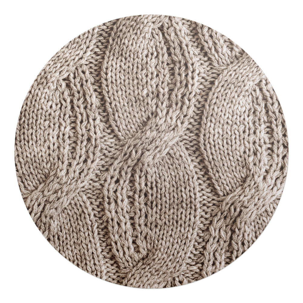 Mata na podłogę pod krzesło okrągła Pleciony wzór swetra