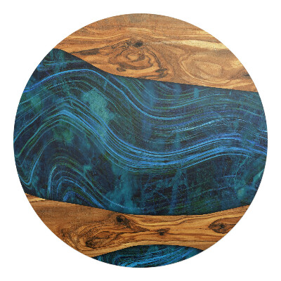 Podkładka pod krzesło obrotowe okrągła Drewno i fale