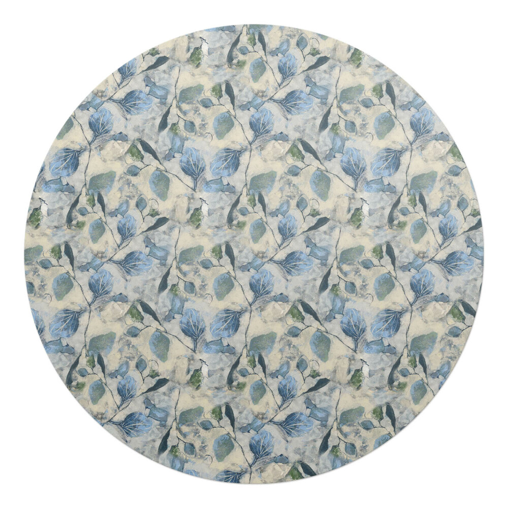 Mata pod fotel biurowy okrągła Liście akwarela