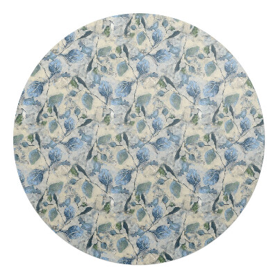 Mata pod fotel biurowy okrągła Liście akwarela