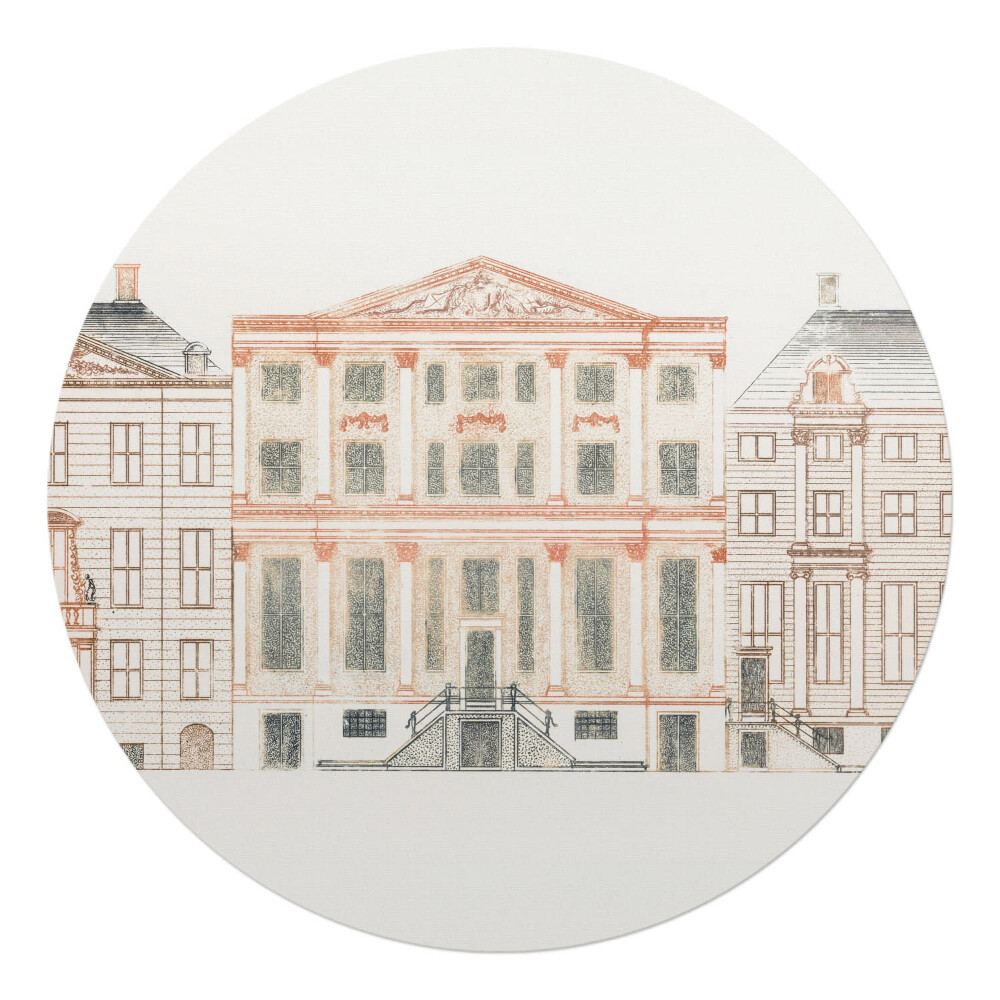 Podkładka pod krzesło obrotowe okrągła Rysunek kamienic