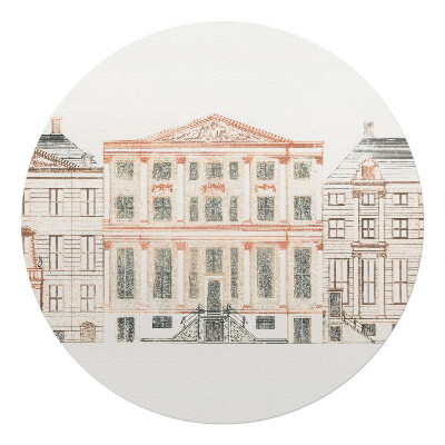 Podkładka pod krzesło obrotowe okrągła Rysunek kamienic