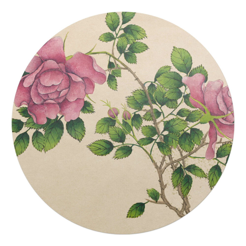 Podkładka pod krzesło obrotowe okrągła Różany bukiet retro