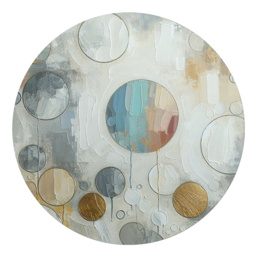 Mata na podłogę pod krzesło okrągła Abstrakcyjne koła