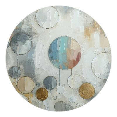 Mata na podłogę pod krzesło okrągła Abstrakcyjne koła