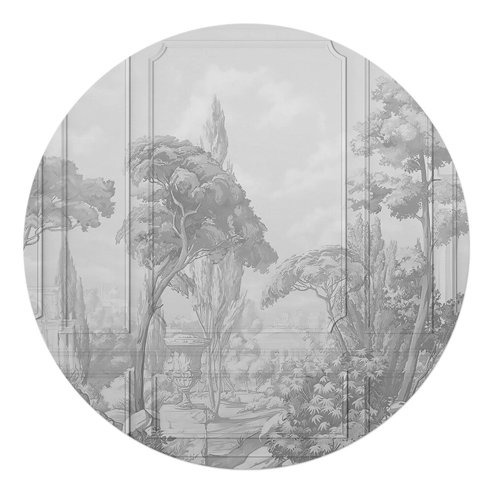 Mata pod fotel biurowy okrągła Krajobraz z drzewami