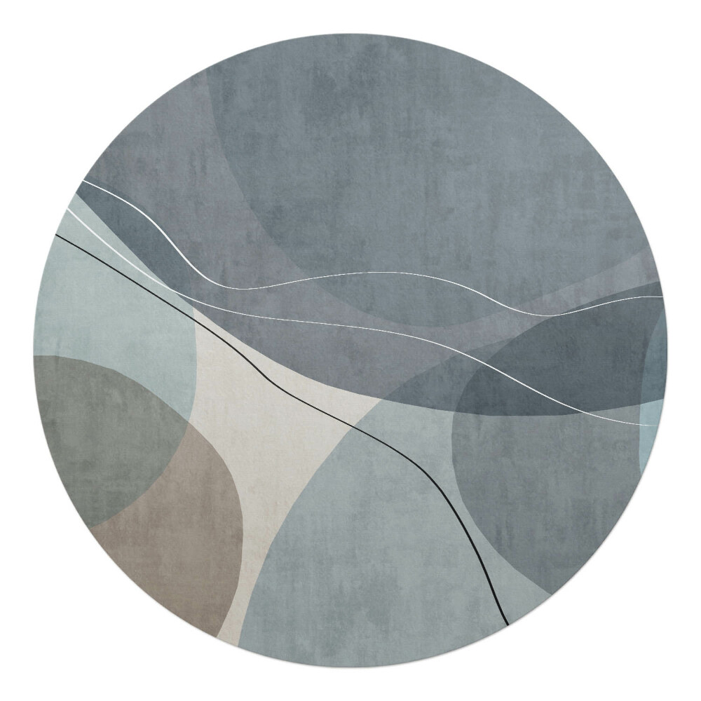 Mata pod krzesło okrągła Abstrakcyjne fale