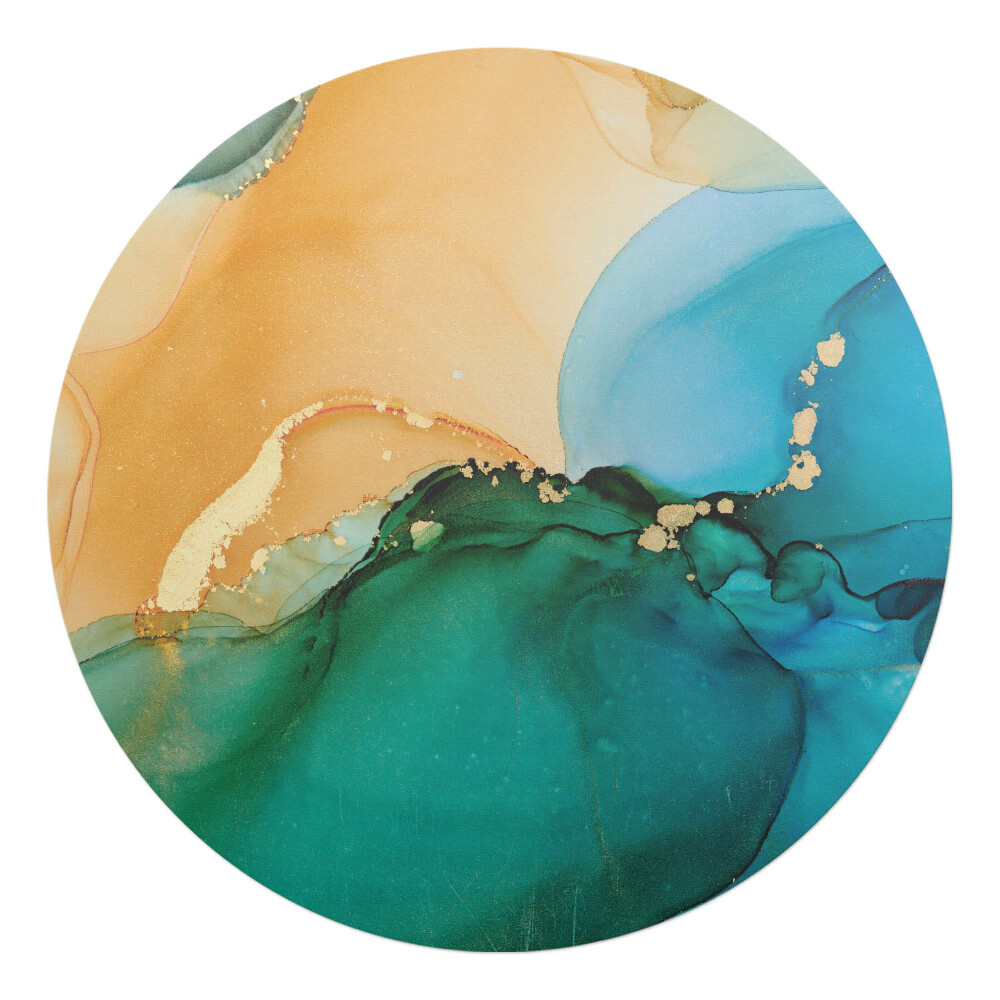 Mata pod fotel biurowy okrągła Abstrakcyjne fale