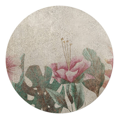 Mata na podłogę pod krzesło okrągła Kwiatowy wzór vintage