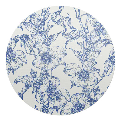 Podkładka pod krzesło okrągła Kwiatowy wzór pnączy