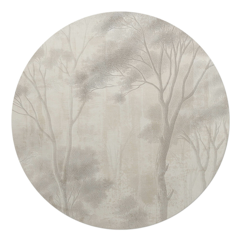 Mata na podłogę pod krzesło okrągła Delikatny las